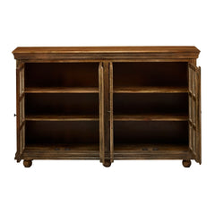Rustic Wooden Sideboard with 24 Glass Pane Doors