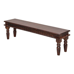 Lata Sheesham Wood Hand-Carved Dining Bench
