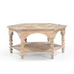 Scarlatti Carved Hexagonal Coffee Table