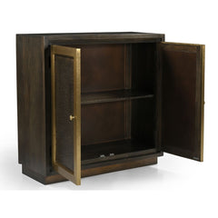 Dianda 2-Door Cabinet with Brass-Toned Frame