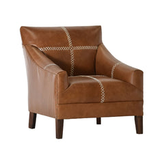 Sylas Modern Farmhouse Leather Lounge Chair