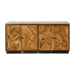 Ezra 4-Door Sideboard in Mango Wood & Iron