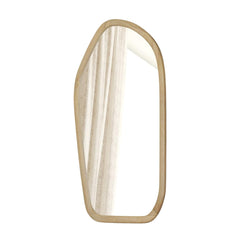 Wooden Organic Shape Mirror – Modern Mango Wood Floor Mirror in Natural Finish