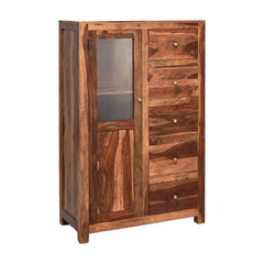 Subbulakshmi Sheesham Wood & Glass Display Cabinet