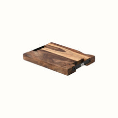 Artisan Sheesham Wood Cutting Board with Iron Side Handles - Medium