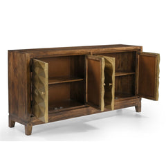 Alby 4-Door Sideboard with Brass-Finish Facade