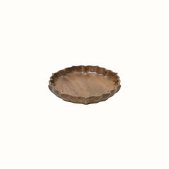 Handcrafted Lotus Silhouette Mango Wood Tray - Small