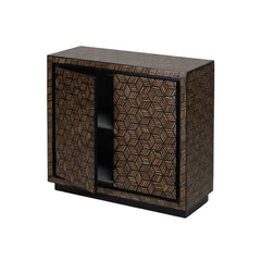 Naveen 2-Door Mango Wood Inlay Cabinet