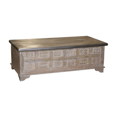 Print Block Rustic Trunk with Galvanized Top