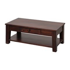 Aristotle Sheesham Wood Coffee Table with Drawer & Open Shelf