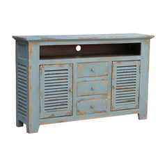 Esteban Distressed Blue 4 Door Sideboard
