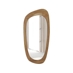 Wooden Organic Shape Mirror - Modern Mango Wood Wall Mirror in Natural Finish