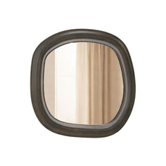 Modern Organic Shape Mirror - Black Mango Wood Frame