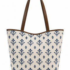 The Indigo Motif Woven Large Tote