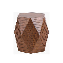 Perrin Geometric Mango Wood Side Table