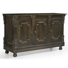 Tobias Classic Carved 3-Door Wood Sideboard