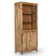 Maharani Solid Wood Bookcase with Carved Double Doors