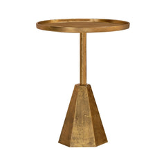 Geometric Gold Finish Metal End Table