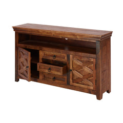 Mason Mango Wood 3-Drawer 2-Door Media Sideboard