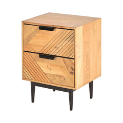 Edra 2-Drawer Bedside Table in Light Mango Wood