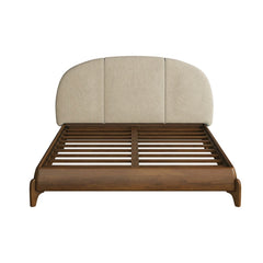 Skylan Queen Bed – Sheesham Wood & Upholstered Headboard