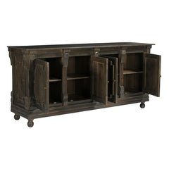Tobias Classic Carved 4-Door Wood Sideboard
