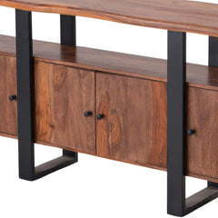 Modern Industrial Sheesham Wood Media Unit