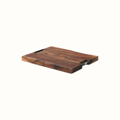 Artisan Sheesham Wood Chopping Board with Iron Side Handles - Large