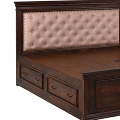 Royal Upholstered Sheesham Wood Bed with Drawers