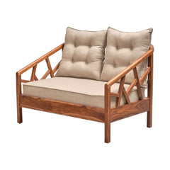 Blue City 2-Seater Wooden Sofa