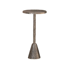 Rustic-Industrial Round Metal End Table