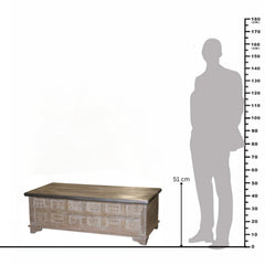 Print Block Rustic Trunk with Galvanized Top