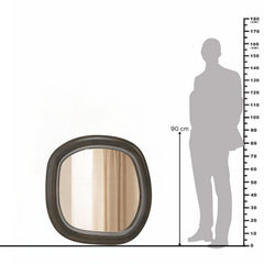 Modern Organic Shape Mirror - Black Mango Wood Frame