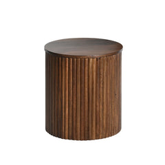 Fluted Solid Wood Round End Table