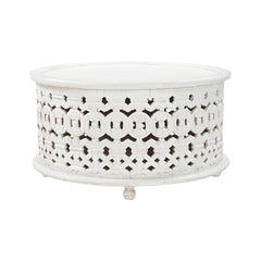 Marguerite Hand-Carved Round Coffee Table
