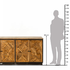 Ezra 4-Door Sideboard in Mango Wood & Iron