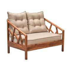 Blue City 2-Seater Wooden Sofa