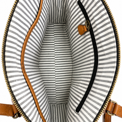 The Terra & Bloom Large Leather & Block-Printed Linen Tote