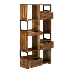 Cubist Urban Composition Bookcase with Drawers