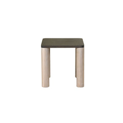 Oak Wood Lamp Table with Black Top
