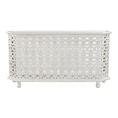Marguerite Hand-Carved White Floral Credenza
