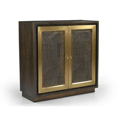 Dianda 2-Door Cabinet with Brass-Toned Frame