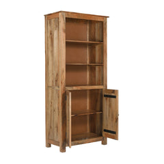 Maharani Solid Wood Bookcase with Carved Double Doors