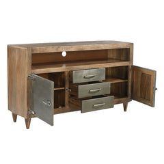 Detail Wooden & Metal Plasma Console