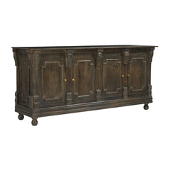 Tobias Classic Carved 4-Door Wood Sideboard