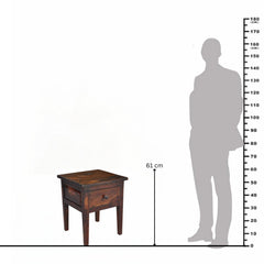 Tahoe Sheesham Wood 1-Drawer Lamp Table