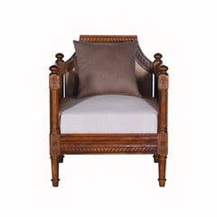 Amer Sofa Single Seater – A Colonial Charm in Solid Wood