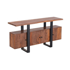 Modern Industrial Sheesham Wood Media Unit