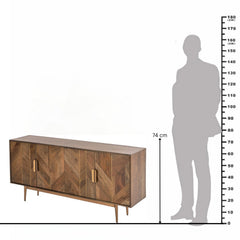 Edra Dark Mango Wood 4-Door Sideboard