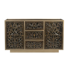 Amalia Floral Carved Storage Cabinet